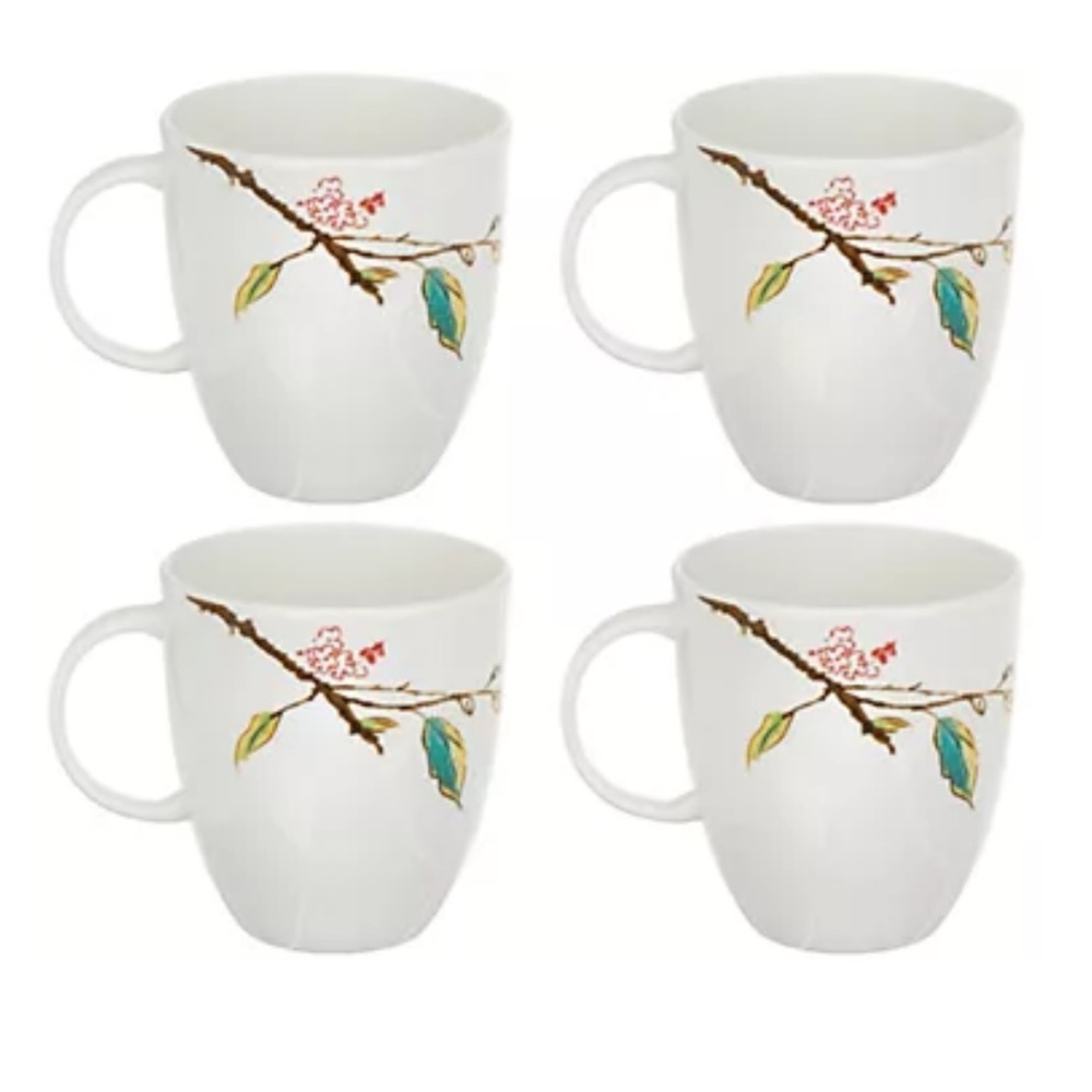 Lenox Chirp  Bone China Coffee Tea Mug Set of 4 - Picture 3 of 9